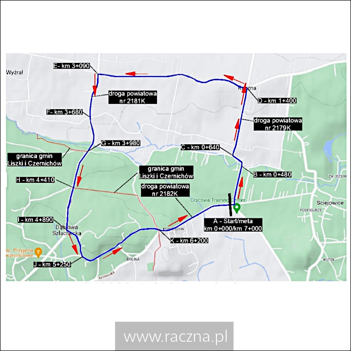 Małopolska Handbike Cup - Rączna 2022 - mapa