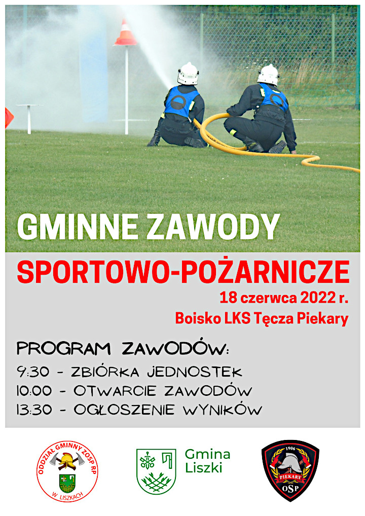 Gminne zawody sportowo-pożarnicze - 18 czerwca 2022 - Piekary 2022 - plakat